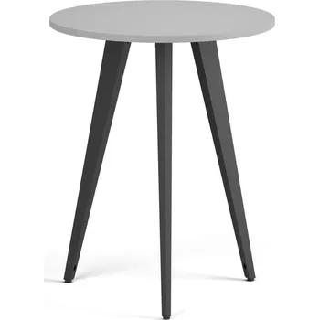 Konferenční stolek Konferenční stůl PRIMO VIBE, průměr 60 cm, černá podnož, šedá