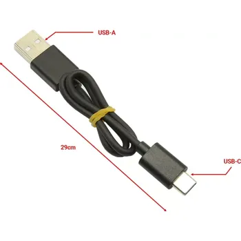 Datový kabel Nabíjecí datový kabel s konektory USB-A a USB-C 29cm černý