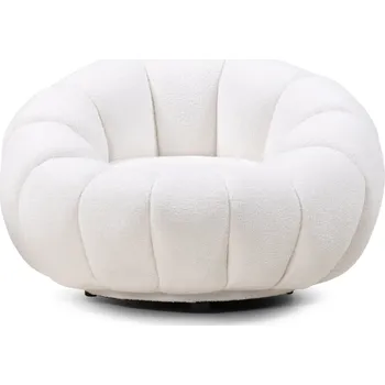 Křeslo Designové relaxační křeslo VENEZIA 100 cm boucle bílé