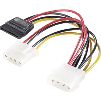 Renkforce napájecí Y adaptér [1x IDE proudová zástrčka 4pólová - 1x proudová SATA zásuvka 15pólová, IDE proudová zásuvka 4pólová] 0.15 m černá, červená, žlutá