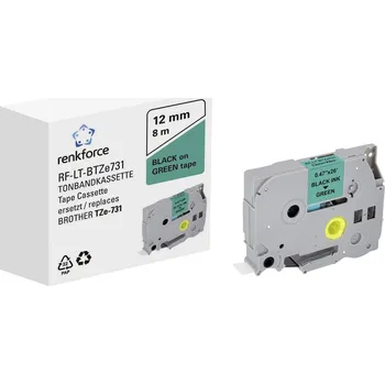 Tiskárna štítků páska do štítkovače Renkforce RF-LT-BTZe731 kompatibilní náhradní Brother TZe-731 12 mm Barva pásky: zelená Barva písma: černá 8 m