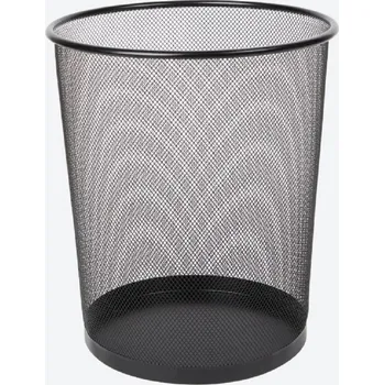 Odpadkový koš Koš na odpadky drátěný stříbrný/černý 34 x 29 cm z recyklovaného kovu
