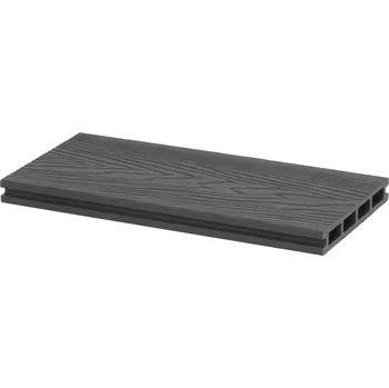 Terasové prkno Plastové terasové prkno 3D WPC - 4 m, dark grey (Dřevoplastové terasové prkno WPC (kombinace dřevo-plast))