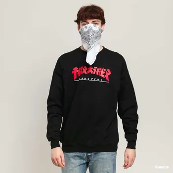 Pánské oblečení Mikina Thrasher Godzilla Crewneck Black S