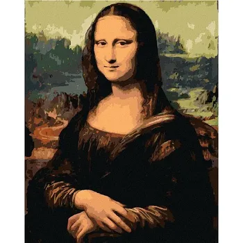 Diamantové malování Diamondi - MONA LISA (LEONARDO DA VINCI), 40x50 cm, bez rámu a bez vypnutí plátna