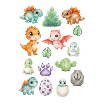 Přisada na vaření a pečení Jedlý tisk – Roztomilí dinosauři A4 Fondánový list