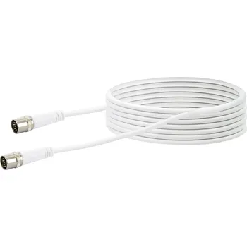 Audio kabel Schwaiger antény, SAT kabel [1x F rychlozástrčka - 1x F rychlozástrčka] 7.50 m 10 dB čtyřžilový stíněný bílá
