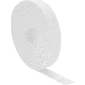 Zip Quadrios 25CA516 pásek se suchým zipem, ke spojování, háčková a flaušová část, bílá, metrové zboží