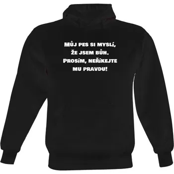 Pánská mikina Pánská mikina s kapucí s potiskem Jsem bůh.. pánské