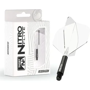 Příslušenství pro šipky Letky Red Dragon Nitro Flite Black/Clear Short