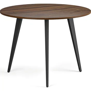 Konferenční stolek Konferenční stůl PRIMO VIBE, průměr 100 cm, černá podnož, ořech