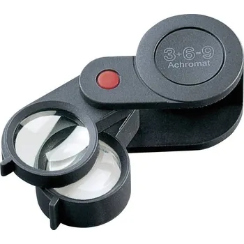 Lupa Eschenbach 11869 kapesní lupa zvětšení: 3 x, 6 x, 9 x, Velikost objektivu: (Ø) 23 mm, černá