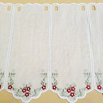 ZIBITEX Vitrážová záclona KVĚTY ČERVENÉ 40 cm