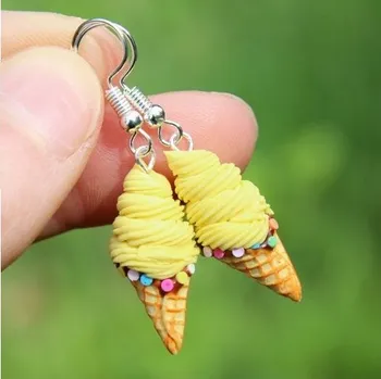 Náušnice CircusMind Sladké náušnice Fimo - zmrzliny vanilkové S0023