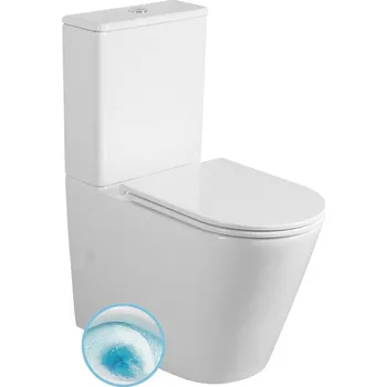 Klozet Sapho AVIS WC kombi, Vortex Rimless, spodní/zadní odpad, bílá