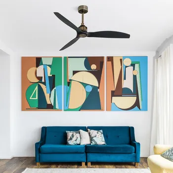 JUST FAN M, starozlatá/černá, stropní ventilátor - FARO