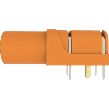 Krokosvorka Schützinger úhlová bezpečnostní zásuvka 4 mm oranžová 1 ks