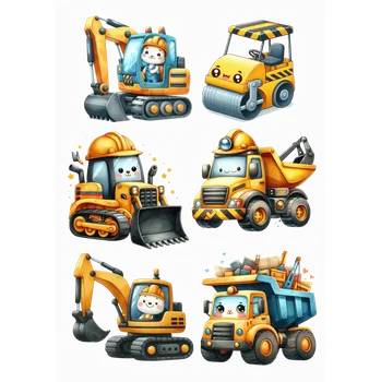 Jedlá dekorace na dort Jedlý tisk – Veselé stroje na stavbě A4 Jedlý papír