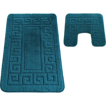 Koupelnová předložka Sada koupelnových koberečků Ethnic s výřezem - tyrkysová