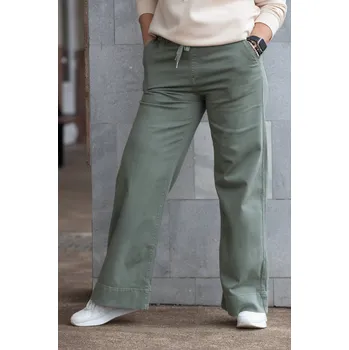 Dámské džíny REDSEVENTY DENIM Džíny do gumy PALFI khaki [F578-9] Barva: Khaki, Velikost: 42