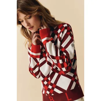Dámský svetr POIVRE BLANC W24-3553-WO KNIT PULLOVER CROSS SCARLET RED Velikost: L