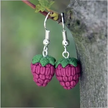 Náušnice CircusMind Náušnice Fimo maliny S0987