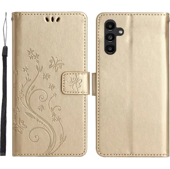 Pouzdro na mobilní telefon Flowers knížkové pouzdro na Samsung Galaxy S26+ - zlaté