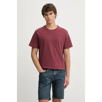 Pánské tričko Bavlněné tričko Levi's SS ORIGINAL HM 56605.0308 burgundské 83X, vel. XL
