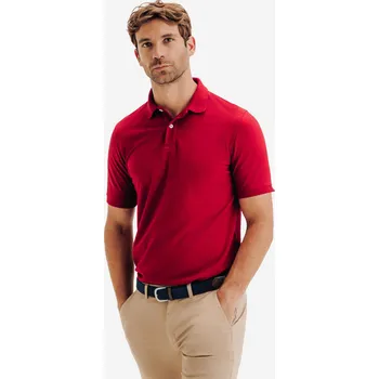 Pánská móda INESIS Pánské golfové polo s krátkým rukávem MW500 4XL ČERVENÁ