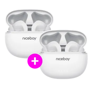 Sluchátka Niceboy Akční set 2× HIVE Pins 3 ANC White