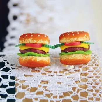 Náušnice CircusMind Náušnice pecky Fimo - hamburgery S2663