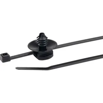 Organizace kabelů Kabelová vázací páska Nedá se uvolnit 156-01225 T18RFT5-PA66HS/PA66HIRHS-BK 100mm 2,45 mm Černá Polyamid HellermannTyton