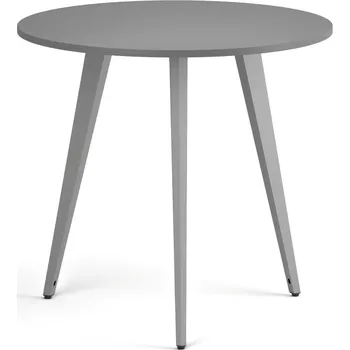 Konferenční stolek Konferenční stůl PRIMO VIBE, průměr 80 cm, šedostříbrná podnož, grafit