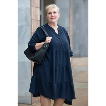 Dámské šaty Italy fashion Košilové šaty RULE Barva: Tmavě modrá, Velikost: UNI: 2XL-4XL