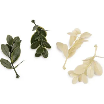 umělá květina Umělá mini větvička buxus, světle krémová