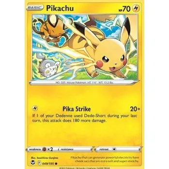 Karetní hra Pokémon SIT 049/195 Pikachu - Silver Tempest Stav: Near Mint, Verze: REVERSE HOLO