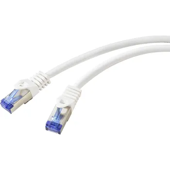 Datový kabel Renkforce RF-5771522 RJ45 síťové kabely, propojovací kabely CAT 6A S/FTP 1.00 m bílá bez halogenů 1 ks