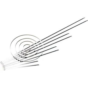 Stahovací páska HellermannTyton 111-01552, MST700S, stahovací pásky, 5.90 mm, 700 mm, stříbrná, s kuličkovým uzávěrem, žárově stabilizované , 1 ks