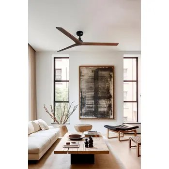 KLIM L stropní ventilátor, černá/ořech - FARO