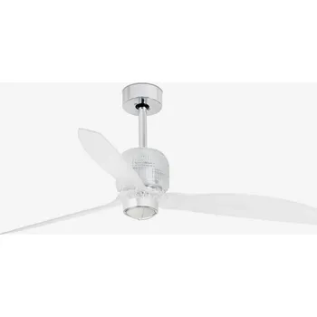 DECO FAN M LED, chrom, stropní LED ventilátor s DC motorem - FARO