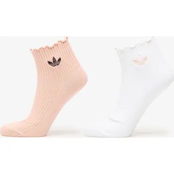 Ponožky adidas Ruffle 1/4 Socks 2-Pack Blush Pink/ White S