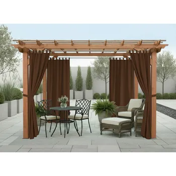 Zahradní stavba Venkovní zahradní závěs s poutky SANTIAGO color 22 hnědá, různé rozměry (cena za 1 kus) + dárek úvaz MyBestHome Rozměr: 155x220 cm
