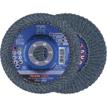 Brusný kotouč PFERD TOOLS 69398197 PFR 125-M Z 40 SGP CURVE STEELOX vějířovitý brusný kotouč Průměr 125 mm 2 ks