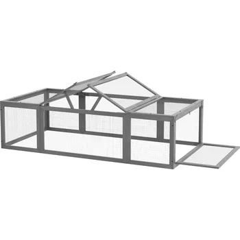 PawHut Dřevěný výběh pro králíky Lipano, 1800x900x480 mm