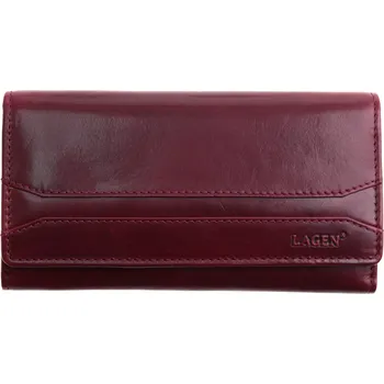 Peněženka Dámská kožená peněženka Lagen W2025-T vínová