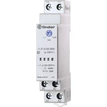 Finder soumrakový spínač 1 ks 11.31.8.230.0000 Provozní napětí:230 V/AC Citlivost světla: 1 - 100 lx 1 spínací kontakt