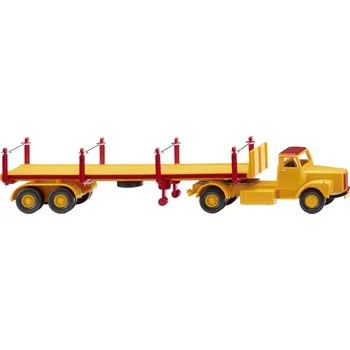 Modelová železnice Wiking 051844 H0 model nákladního vozidla Scania Hladinová kladka, signální žlutá/karmínově červená