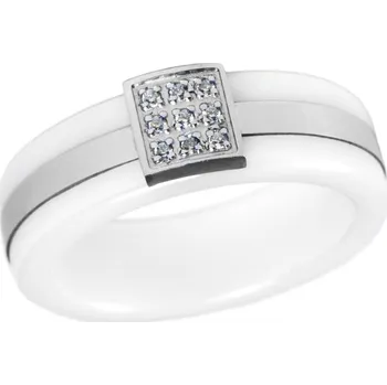 Prsten BM Jewellery Dámský keramický prsten se zirkonem S53130