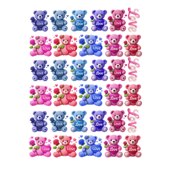 Jedlá dekorace na dort Jedlý papír – Pletení medvídci z lásky A4 Jedlý papír