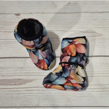 Capáčky Yháček Botičky Yháček, softshell s beránkem, Pastelové lístky Velikost:: S